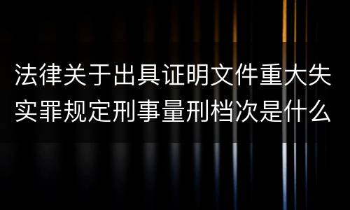 法律关于出具证明文件重大失实罪规定刑事量刑档次是什么