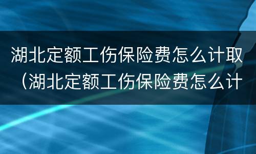 湖北定额工伤保险费怎么计取（湖北定额工伤保险费怎么计取的）