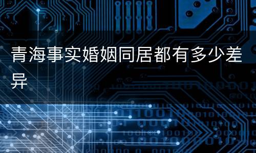 青海事实婚姻同居都有多少差异