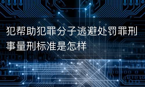 犯帮助犯罪分子逃避处罚罪刑事量刑标准是怎样