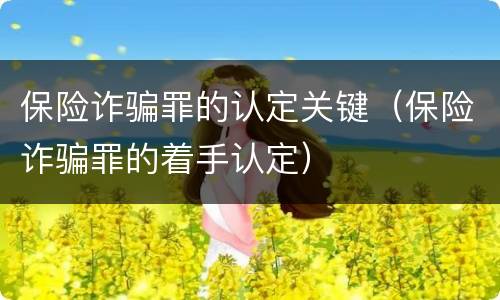 保险诈骗罪的认定关键（保险诈骗罪的着手认定）