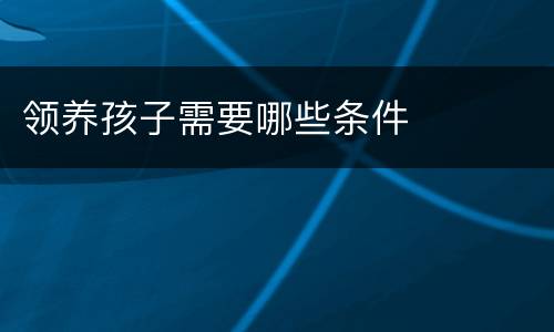 领养孩子需要哪些条件