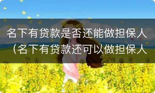 名下有贷款是否还能做担保人（名下有贷款还可以做担保人吗）