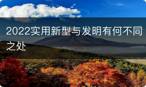 2022实用新型与发明有何不同之处