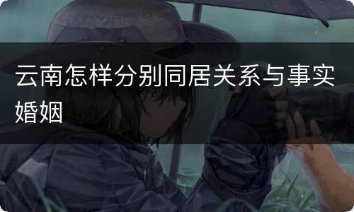 云南怎样分别同居关系与事实婚姻