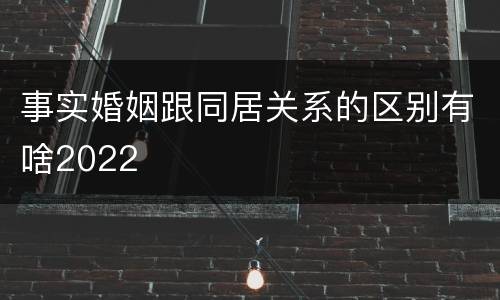 事实婚姻跟同居关系的区别有啥2022