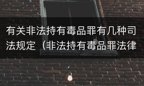 有关非法持有毒品罪有几种司法规定（非法持有毒品罪法律规定）