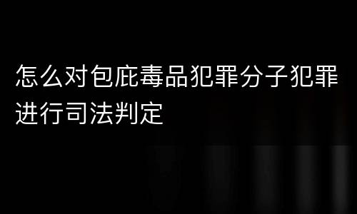 怎么对包庇毒品犯罪分子犯罪进行司法判定