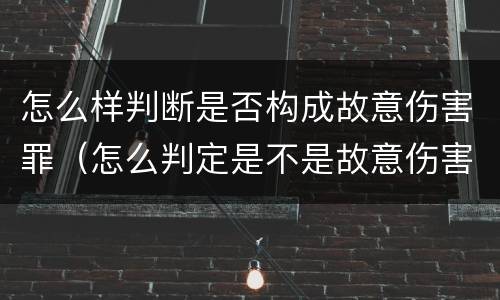 怎么样判断是否构成故意伤害罪（怎么判定是不是故意伤害罪）