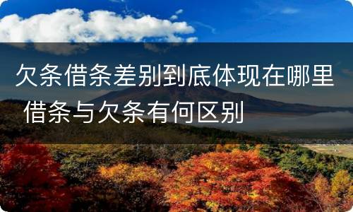 欠条借条差别到底体现在哪里 借条与欠条有何区别