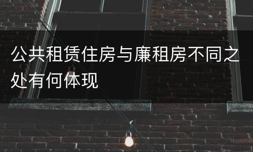 公共租赁住房与廉租房不同之处有何体现