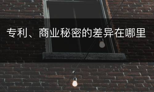 专利、商业秘密的差异在哪里