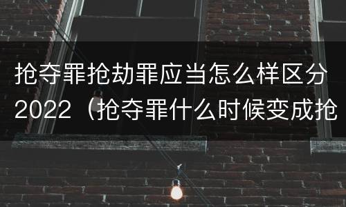 抢夺罪抢劫罪应当怎么样区分2022（抢夺罪什么时候变成抢劫罪）