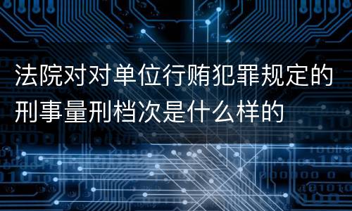 法院对对单位行贿犯罪规定的刑事量刑档次是什么样的