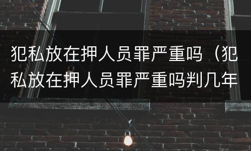 犯私放在押人员罪严重吗（犯私放在押人员罪严重吗判几年）