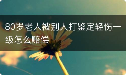 80岁老人被别人打鉴定轻伤一级怎么赔偿