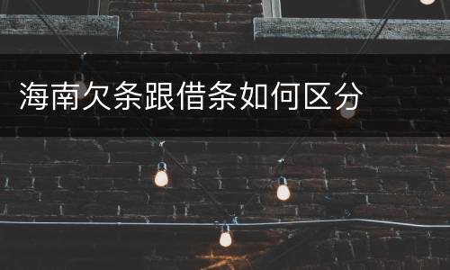 海南欠条跟借条如何区分