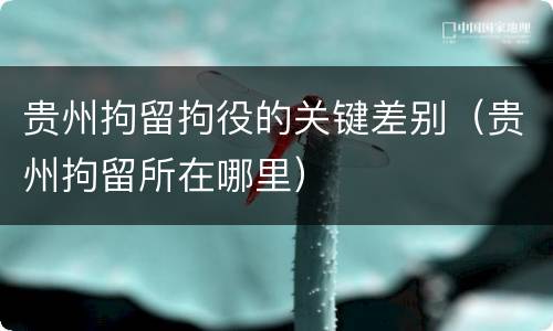 贵州拘留拘役的关键差别（贵州拘留所在哪里）