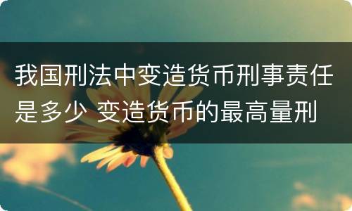 我国刑法中变造货币刑事责任是多少 变造货币的最高量刑
