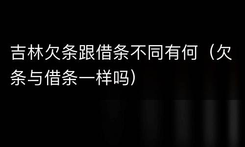 吉林欠条跟借条不同有何（欠条与借条一样吗）