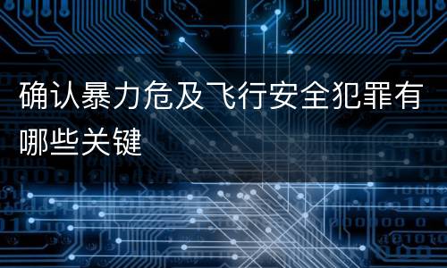 确认暴力危及飞行安全犯罪有哪些关键