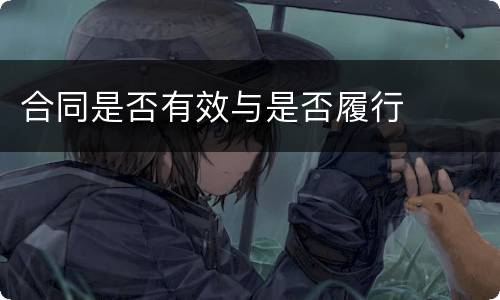 合同是否有效与是否履行