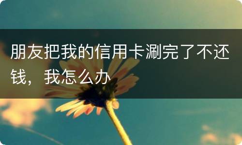 朋友把我的信用卡涮完了不还钱，我怎么办