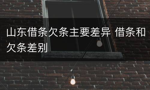 山东借条欠条主要差异 借条和欠条差别