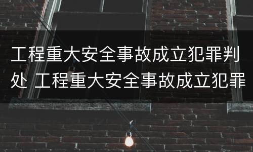 工程重大安全事故成立犯罪判处 工程重大安全事故成立犯罪判处几年
