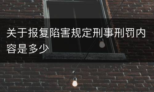 关于报复陷害规定刑事刑罚内容是多少