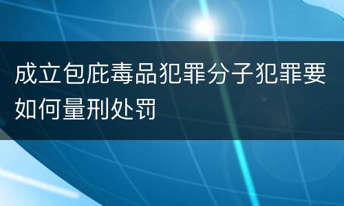 成立包庇毒品犯罪分子犯罪要如何量刑处罚