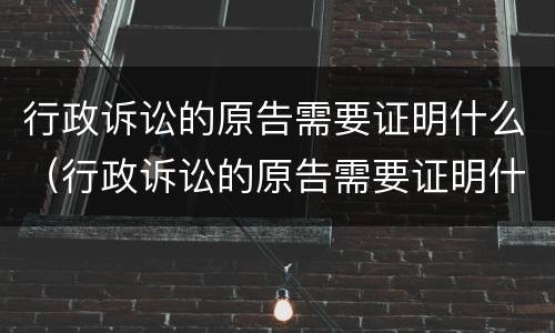行政诉讼的原告需要证明什么（行政诉讼的原告需要证明什么信息）