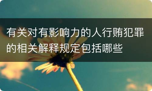 有关对有影响力的人行贿犯罪的相关解释规定包括哪些
