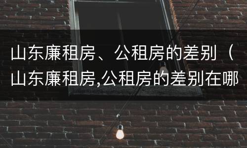 山东廉租房、公租房的差别（山东廉租房,公租房的差别在哪）