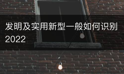 发明及实用新型一般如何识别2022