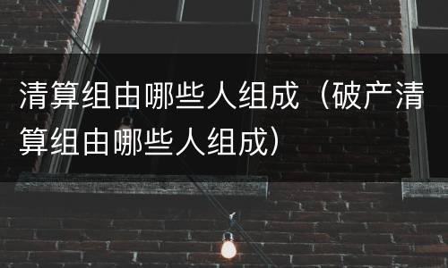 清算组由哪些人组成（破产清算组由哪些人组成）