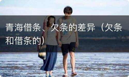 青海借条、欠条的差异（欠条和借条的）