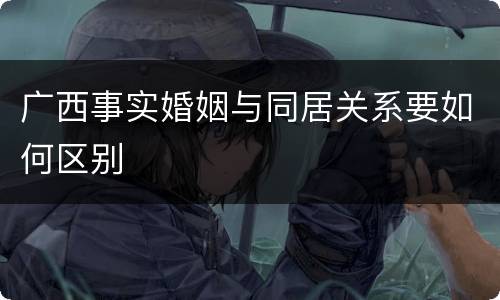 广西事实婚姻与同居关系要如何区别