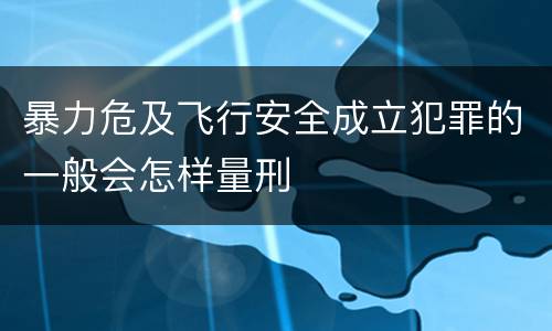 暴力危及飞行安全成立犯罪的一般会怎样量刑