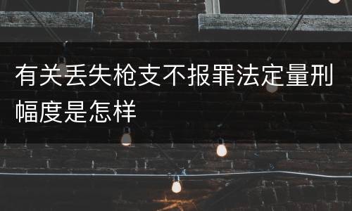 有关丢失枪支不报罪法定量刑幅度是怎样