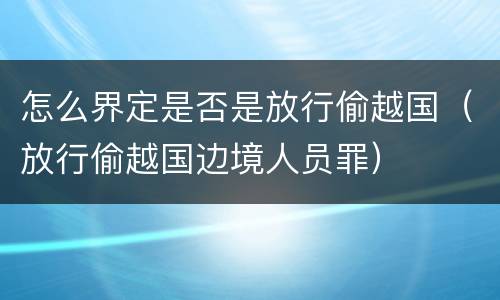 怎么界定是否是放行偷越国（放行偷越国边境人员罪）