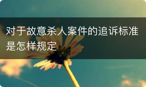 对于故意杀人案件的追诉标准是怎样规定