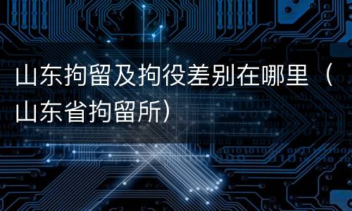 山东拘留及拘役差别在哪里（山东省拘留所）