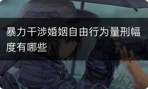 暴力干涉婚姻自由行为量刑幅度有哪些