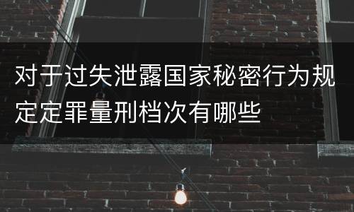 对于过失泄露国家秘密行为规定定罪量刑档次有哪些