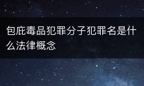 包庇毒品犯罪分子犯罪名是什么法律概念