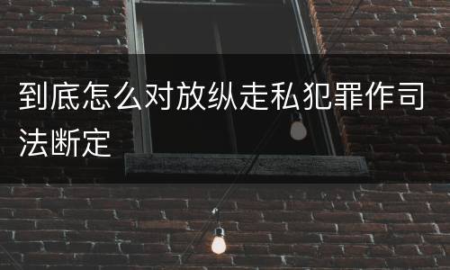 到底怎么对放纵走私犯罪作司法断定