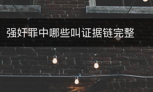 强奸罪中哪些叫证据链完整