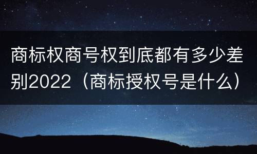 商标权商号权到底都有多少差别2022（商标授权号是什么）