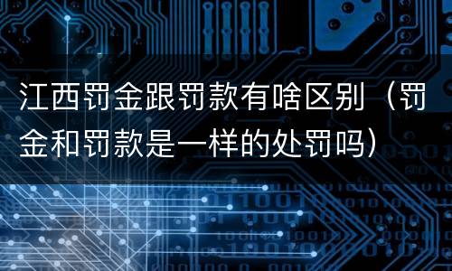 江西罚金跟罚款有啥区别（罚金和罚款是一样的处罚吗）